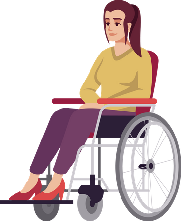 Mulher em cadeira de rodas  Ilustração