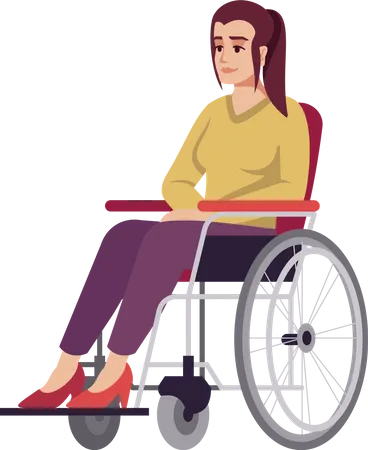 Mulher em cadeira de rodas  Ilustração