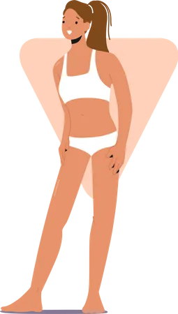 Mulher em forma usando biquíni posando para foto  Ilustração