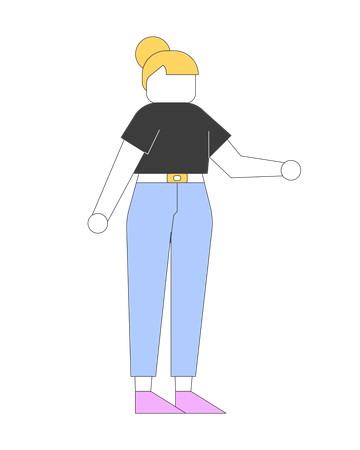 Mulher em pé com roupa casual  Ilustração