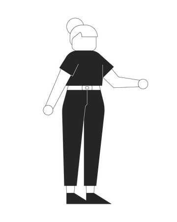 Mulher em pé com roupa casual  Ilustração