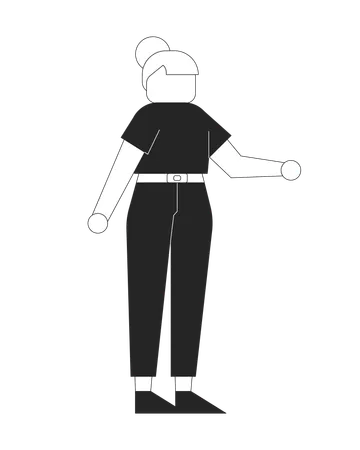 Mulher em pé com roupa casual  Ilustração