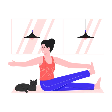 Mulher em pose de ioga  Ilustração