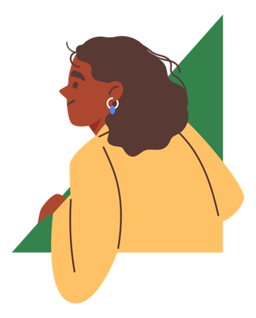 Mulher espiando por trás da parede  Ilustração