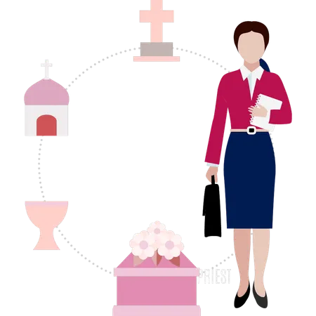 Mulher está fazendo flor memorial  Ilustração