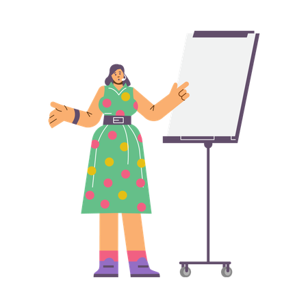 Mulher explicando algo  Ilustração
