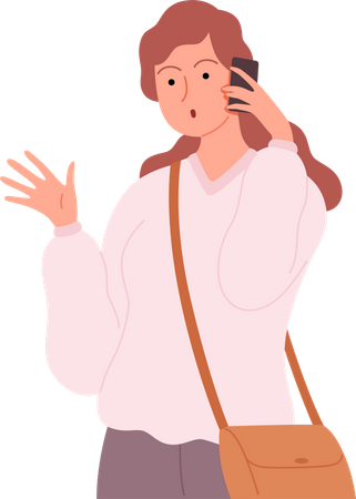 Mulher falando no celular  Ilustração