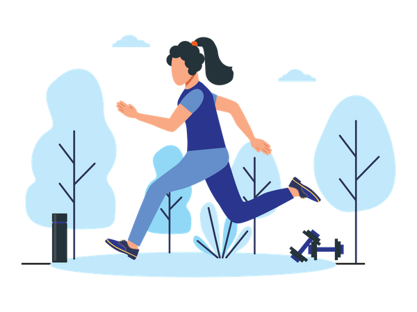 Mulher fazendo jogging  Ilustração