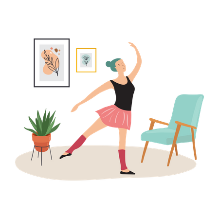 Mulher fazendo dança do ventre  Ilustração