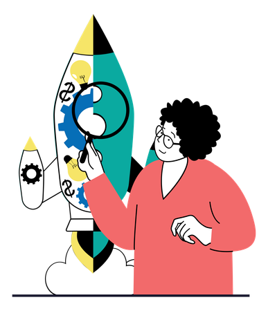 Mulher fazendo exame completo na inicialização  Ilustração