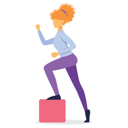 Mulher fazendo exercício de salto  Ilustração
