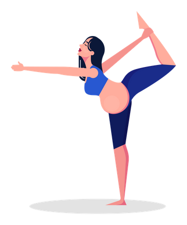 Mulher fazendo exercícios durante a gravidez  Ilustração