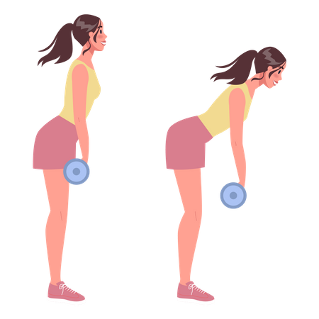 Mulher fazendo exercícios para perder peso  Ilustração