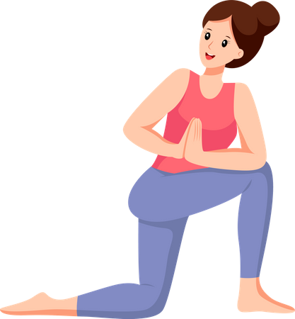 Fêmea fazendo ioga  Ilustração
