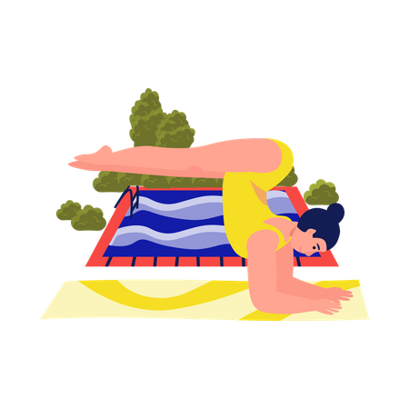 Mulher fazendo ioga  Ilustração