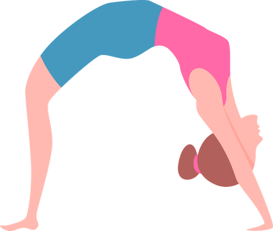 Mulher fazendo yoga asana  Ilustração