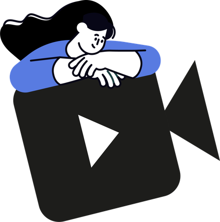 Mulher fazendo marketing de vídeo  Illustration