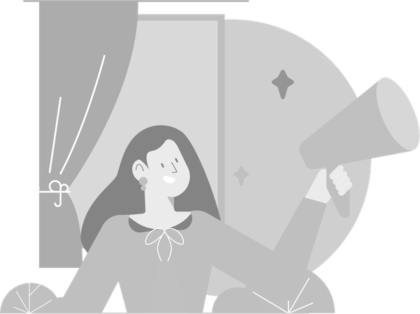 Mulher fazendo marketing digital  Ilustração