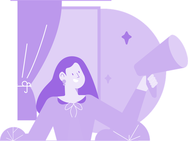 Mulher fazendo marketing digital  Ilustração