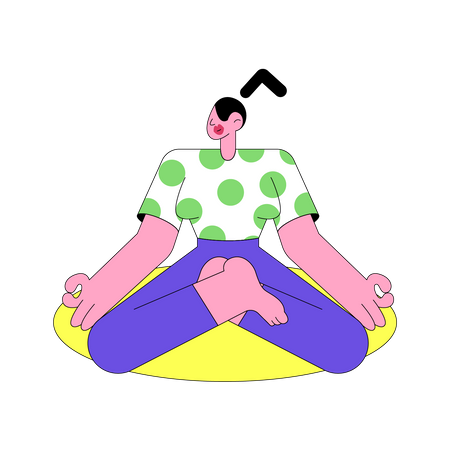 Mulher fazendo meditação  Ilustração