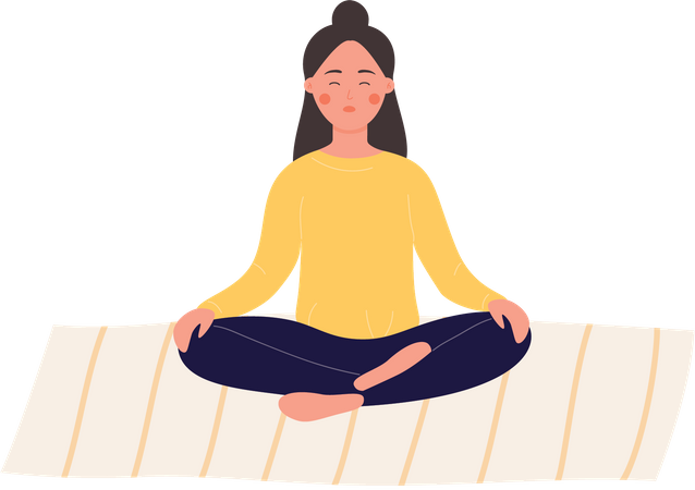 Mulher fazendo meditação  Ilustração