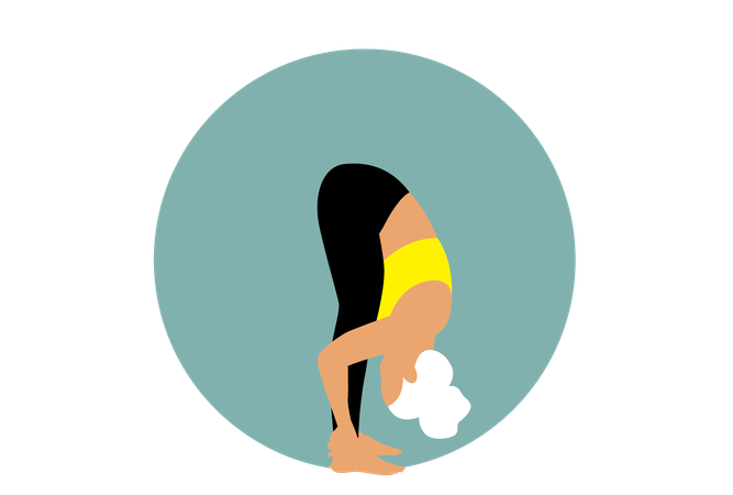 Mulher fazendo Paschimottanasana  Ilustração