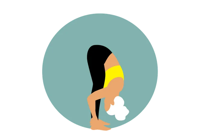 Mulher fazendo Paschimottanasana  Ilustração