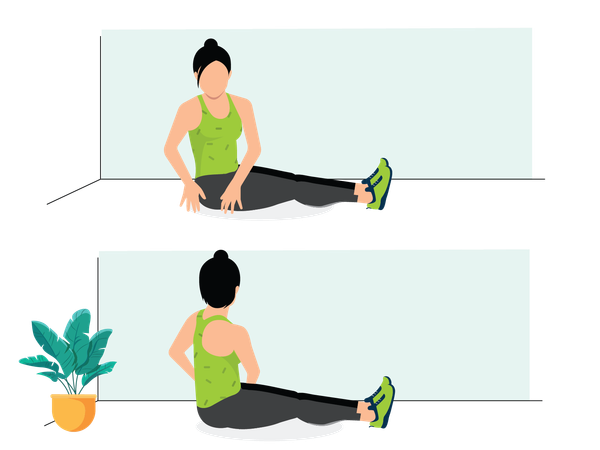 Mulher fazendo Spinal Twist  Illustration