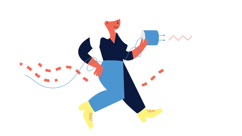 Mulher fazendo um trabalho intenso  Ilustração