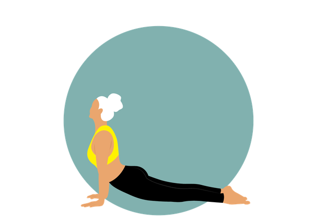 Mulher fazendo Urdhva Mukha Svanasana  Ilustração