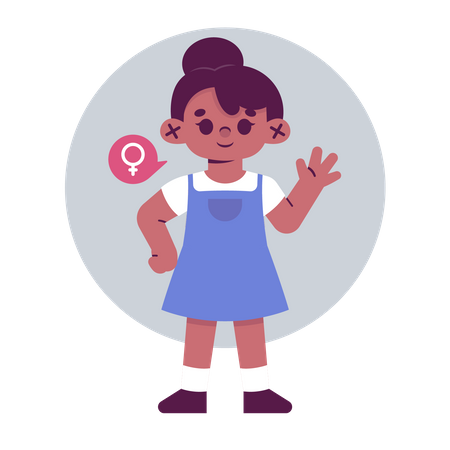Mulher feliz acenando com a mão  Illustration
