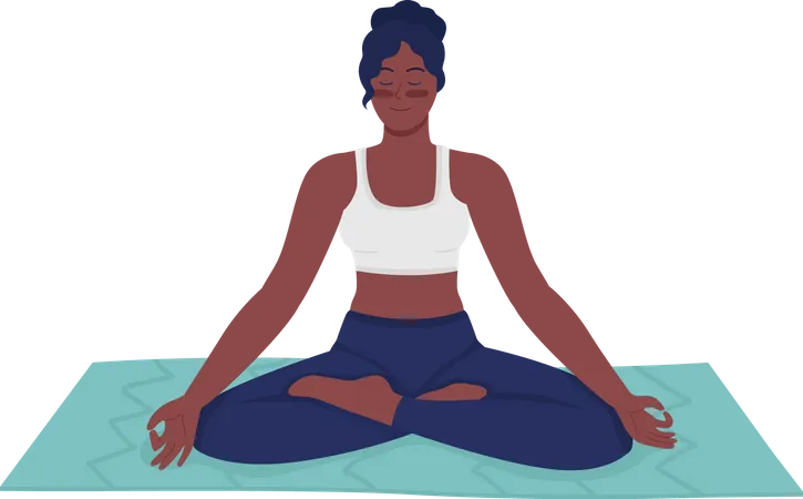 Mulher feliz meditando  Illustration