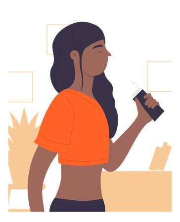 Mulher fumando vaping  Ilustração