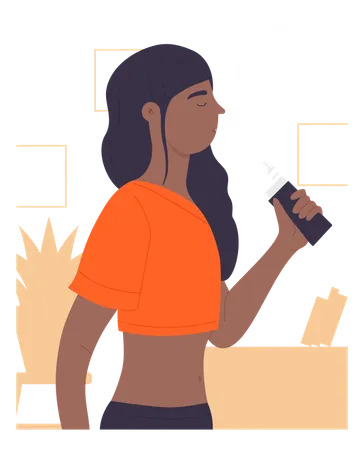 Mulher fumando vaping  Ilustração