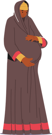 Mulher grávida árabe  Ilustração
