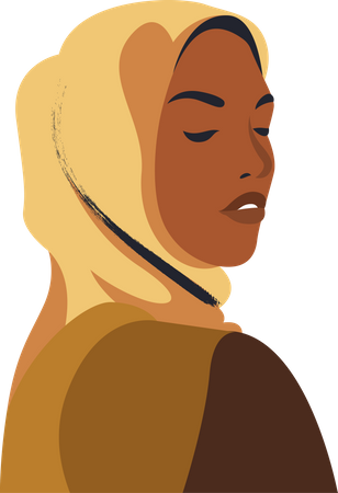 Mulher hijab usando burca  Ilustração