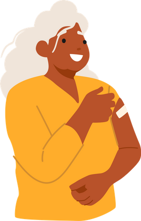 Mulher idosa foi vacinada  Illustration
