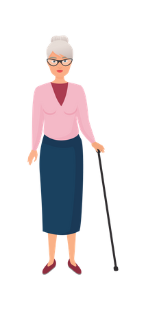 Mulher idosa  Ilustração