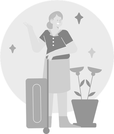 Mulher indo para a jornada  Ilustração