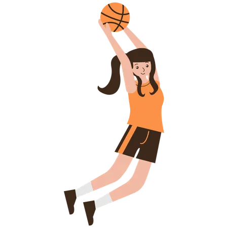 Jogadora de basquete mulher  Ilustração
