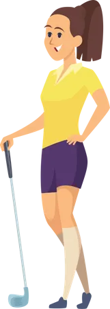 Mulher jogando golfe  Ilustração