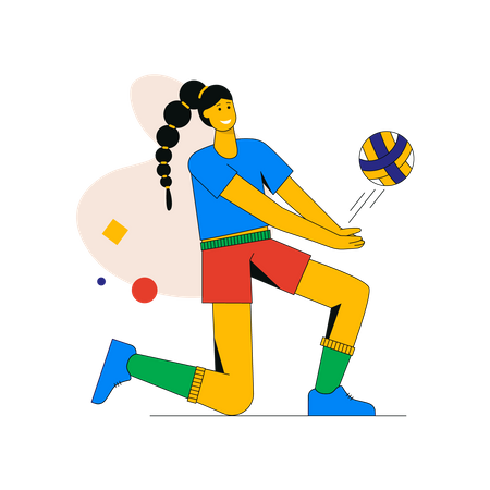 Mulher jogando vôlei  Ilustração