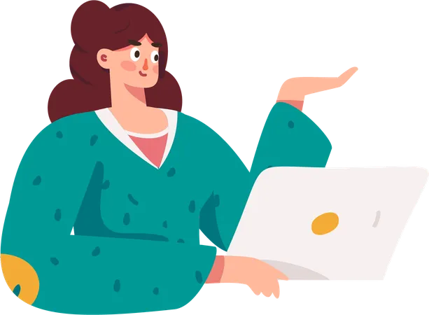 Médica mulher com laptop  Illustration