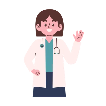 Médica, diga olá  Ilustração