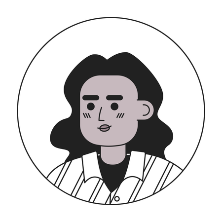 Mulher morena de cabelos compridos  Ilustração