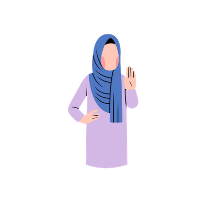 Mulher muçulmana dizendo pare  Ilustração
