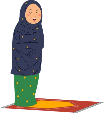 Mulher muçulmana rezando  Ilustração