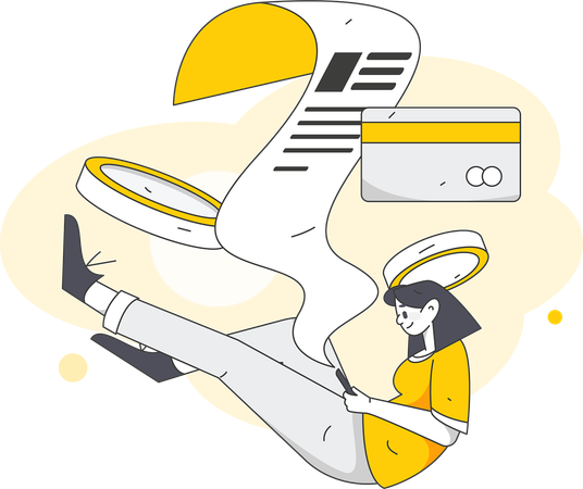 A mulher paga através do cartão  Ilustração