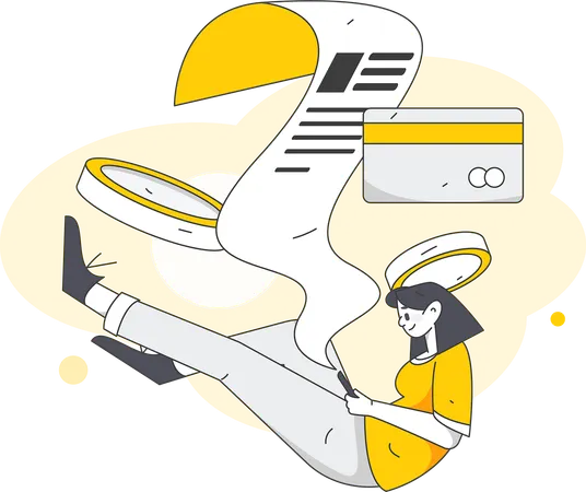 A mulher paga através do cartão  Ilustração
