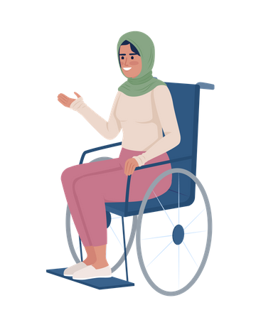 Mulher positiva em cadeira de rodas  Ilustração